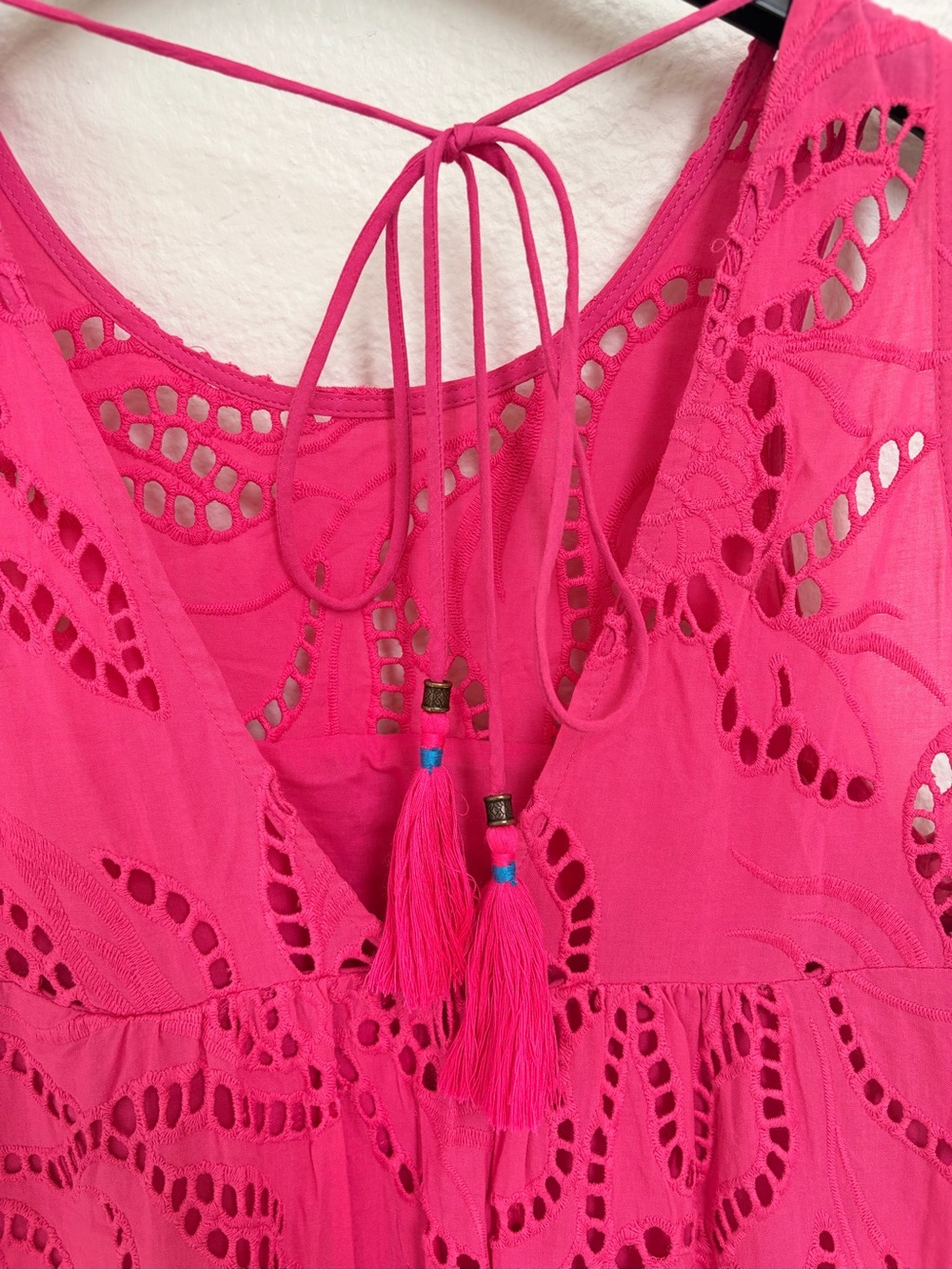 Anthropologie Fuchsia Eyelet Maxi Dress - Picture 6 of 9